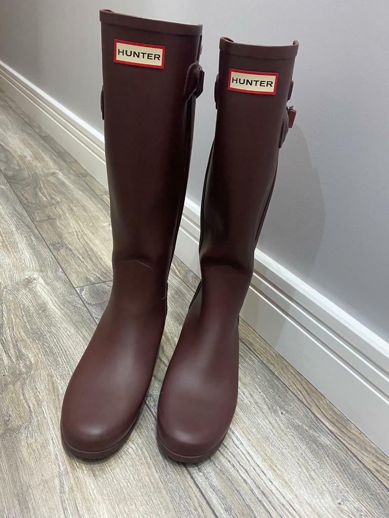 burgundy hunter wellies